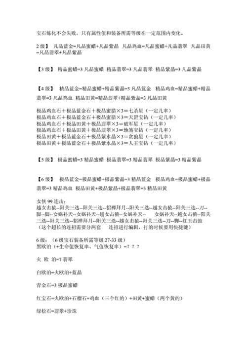 刀剑封魔录宝石合成表详解:获取与提升角色战力的终极指南