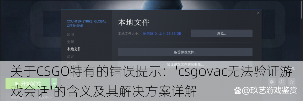 关于CSGO特有的错误提示:'csgovac无法验证游戏会话'的含义及其解决方案详解