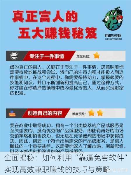 全面揭秘:如何利用“靠逼免费软件”实现高效兼职赚钱的技巧与策略