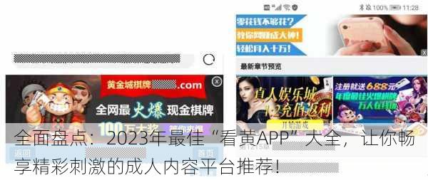 全面盘点：2023年最佳“看黄APP”大全，让你畅享精彩刺激的成人内容平台推荐！