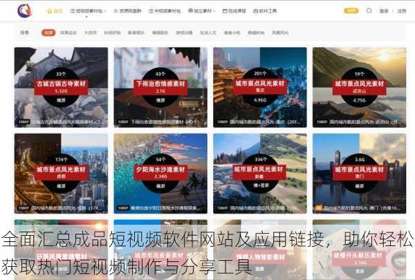 全面汇总成品短视频软件网站及应用链接,助你轻松获取热门短视频制作与分享工具