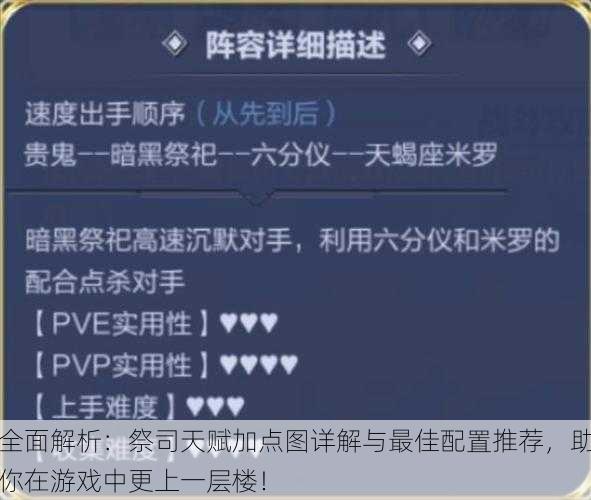 全面解析:祭司天赋加点图详解与最佳配置推荐,助你在游戏中更上一层楼!