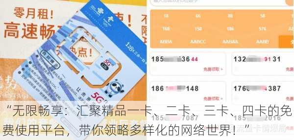 “无限畅享:汇聚精品一卡、二卡、三卡、四卡的免费使用平台,带你领略多样化的网络世界!”