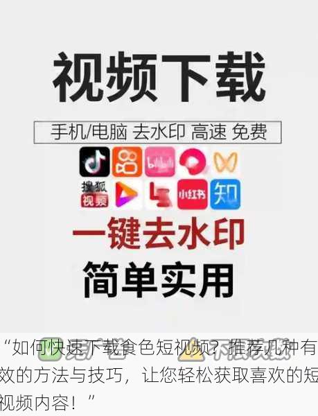 “如何快速下载食色短视频?推荐几种有效的方法与技巧,让您轻松获取喜欢的短视频内容!”
