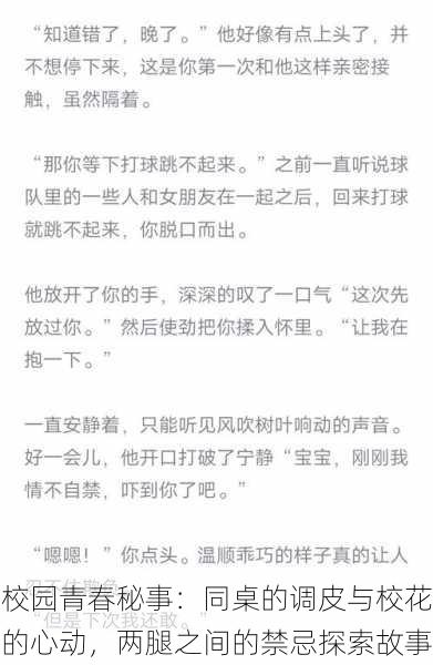 校园青春秘事:同桌的调皮与校花的心动,两腿之间的禁忌探索故事